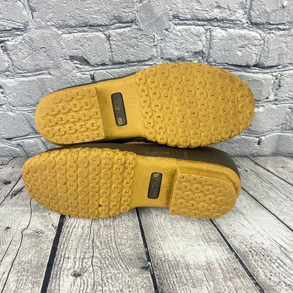 L.L. Bean Mens Duck Shoes Boots Size 9M Brown & Tan Leather/Rubber Lace-Up - Picture 7 of 8